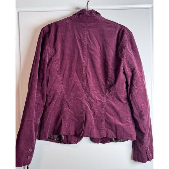 Calvin Klein Jeans Lined Corduroy Blazer Y2K Academia Button Front Burgundy L - Picture 6 of 10